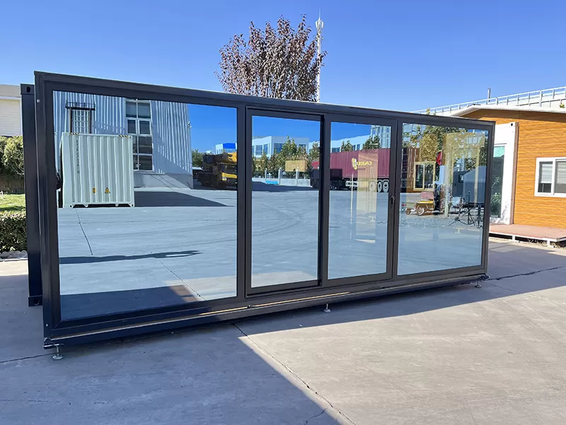 20ft prefab tiny modular sliding house with glass 